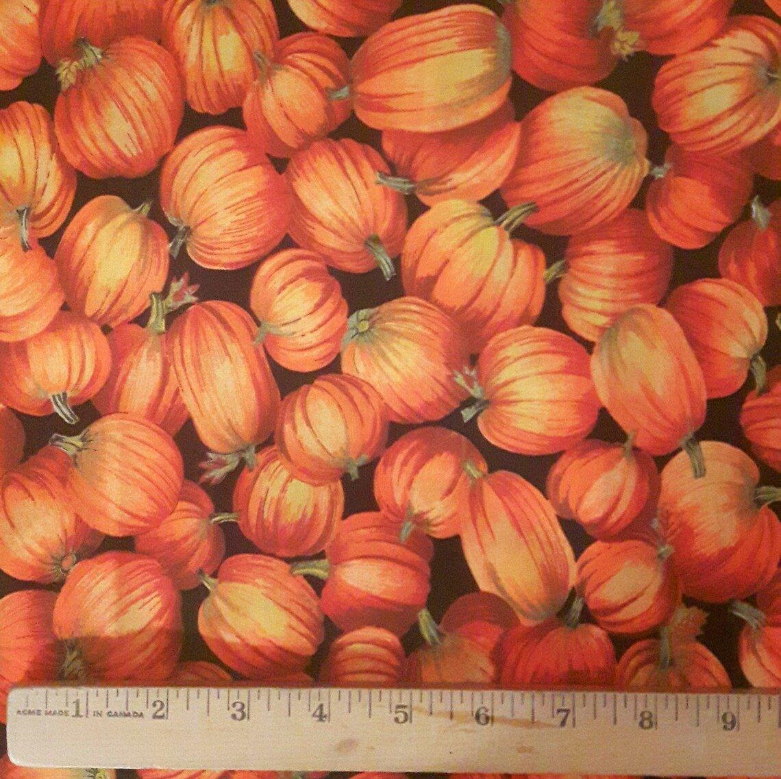 Halloween Fabric, Pumpkin fabric, packed pumpkins