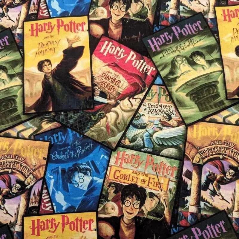 Harry Potter Book Covers, 100% Cotton, Licensed