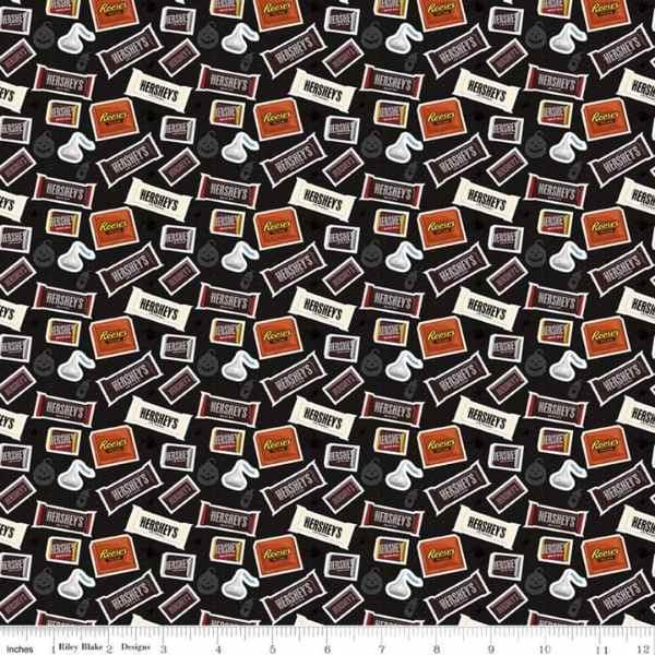 Hershey Fabric Celebrate with Hershey Candy Toss Black