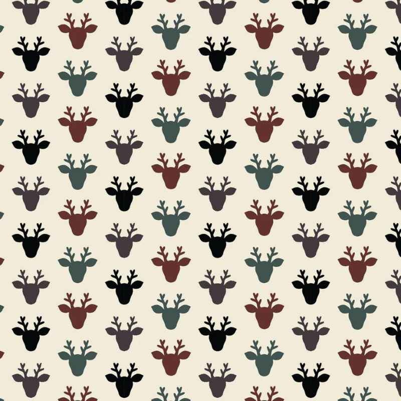 Hudson Deer FLANNEL on Cream | Fabric Design Treasures