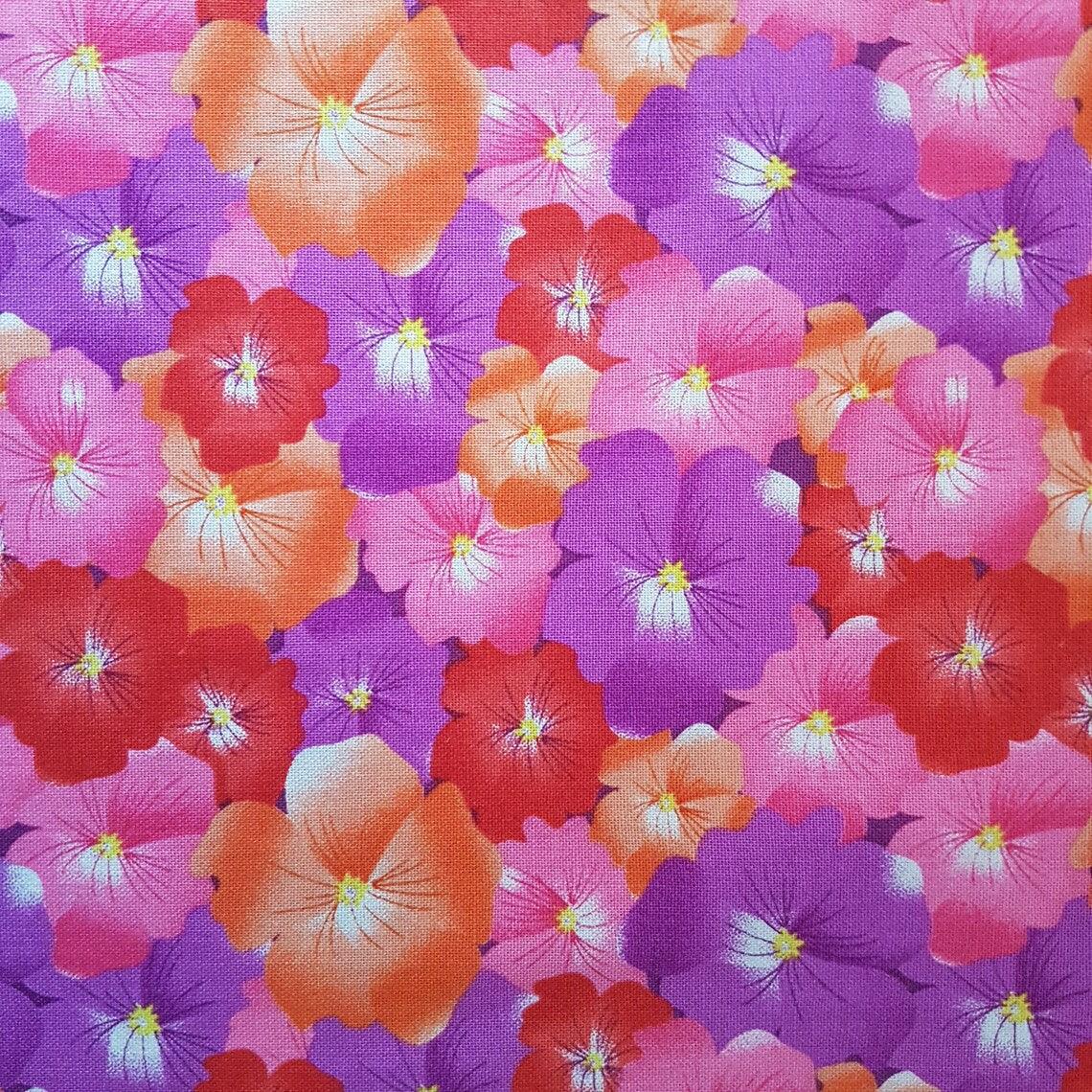 Keepsake Calico Quilt Fabric, Packed Pink and Violet Floral