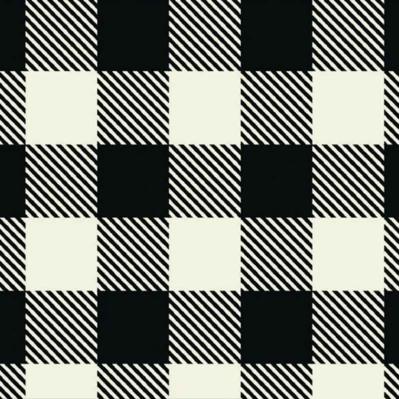 Mammoth Black and White Buffalo Plaid Flannel | Fabric Design Treasures