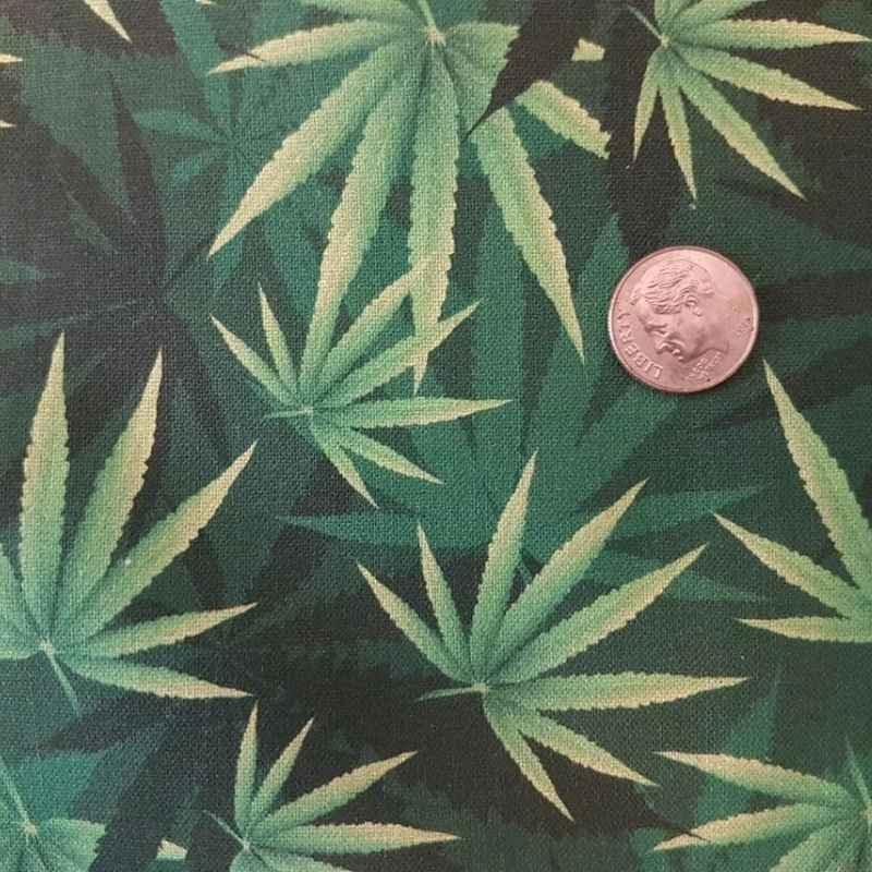 MARIJUANA LEAVES Plant Fabric, Cannibus fabric