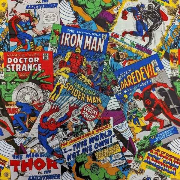 Marvel Superhero, Comic Frame Cotton Fabric