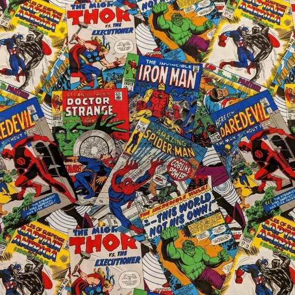 Marvel Superhero, Comic Frame Cotton Fabric