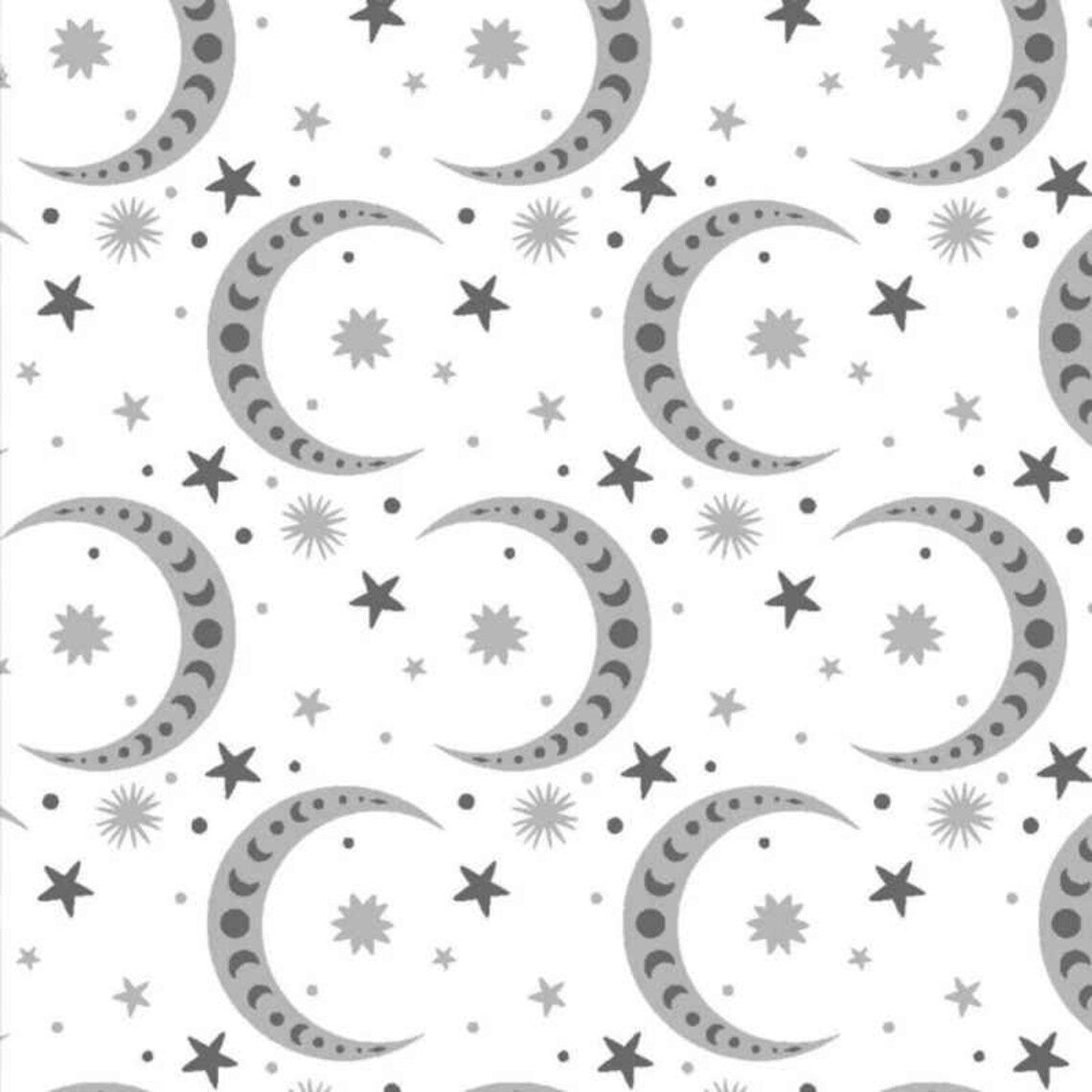 Moon and Stars FLANNEL, Nursery Flannel, Stay Wild Moon Child | Fabric Design Treasures