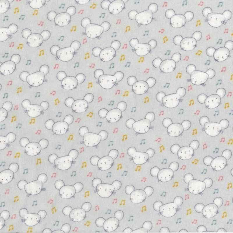 Mouse fabric, Dear Stella Shine Bright Ghost Mouse Heads