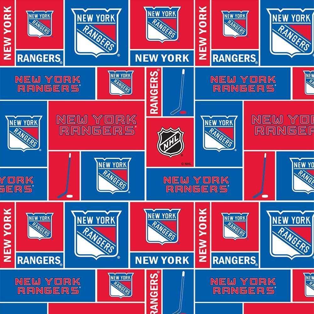 NHL Cotton Fabric - New York Rangers | Fabric Design Treasures