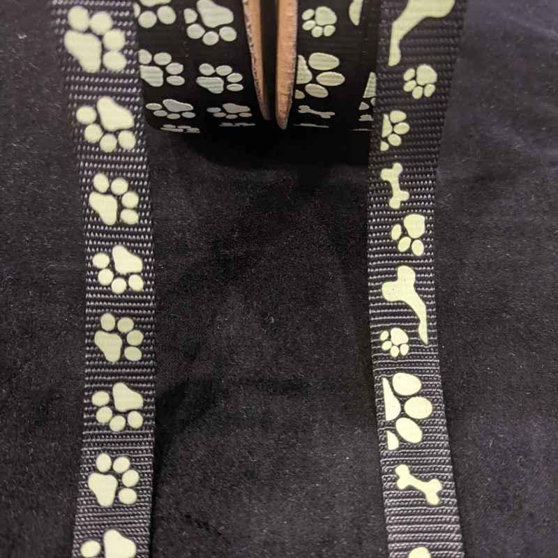 Nylon Webbing, Glow in the Dark, Black | Fabric Design Treasures