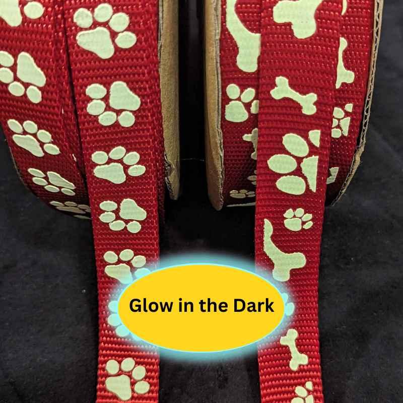 Nylon Webbing, Glow in the Dark, Red | Fabric Design Treasures