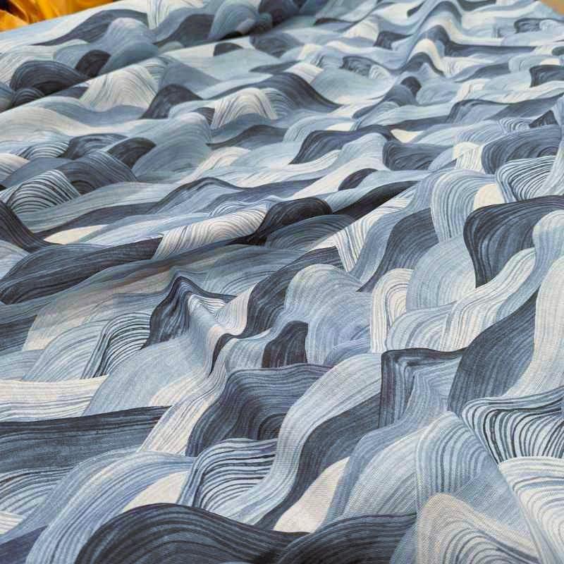 Ocean Waves Cotton Canvas Fabric | Fabric Design Treasures