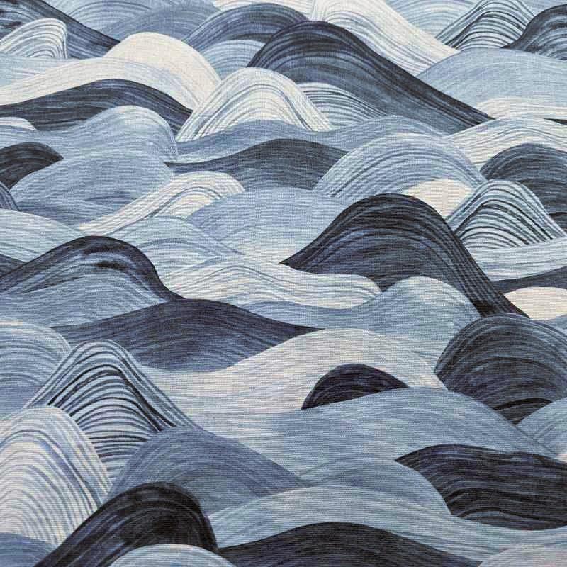 Ocean Waves Cotton Canvas Fabric | Fabric Design Treasures