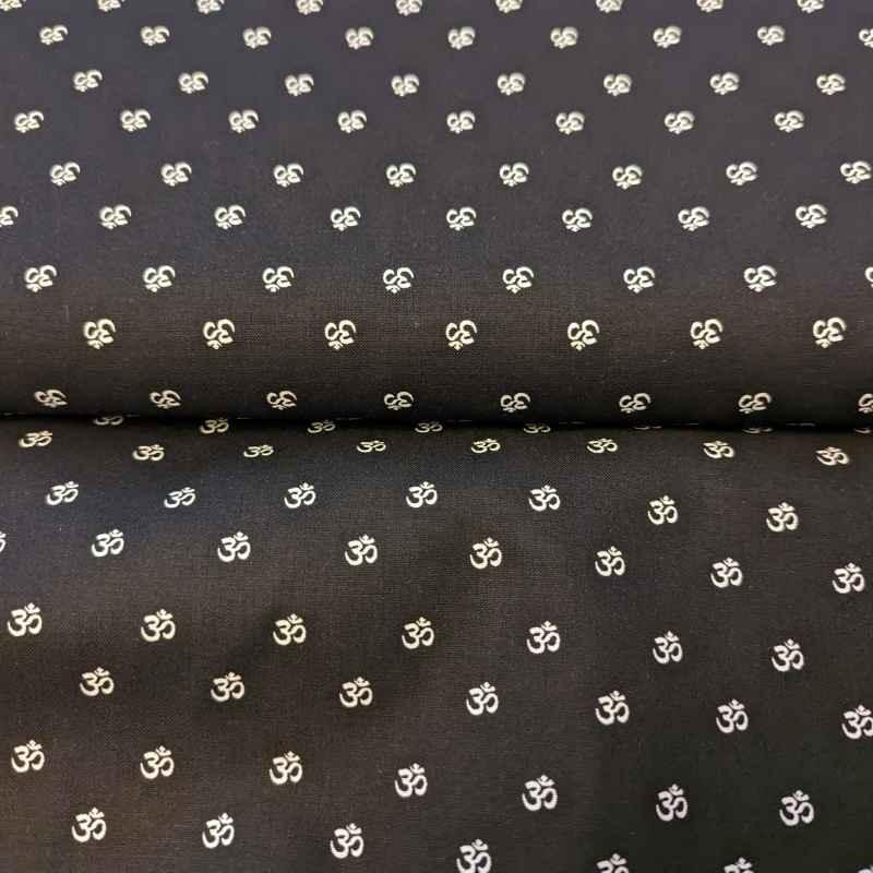 Om Fabric, Namaste, Yoga Fabric in Black | Fabric Design Treasures