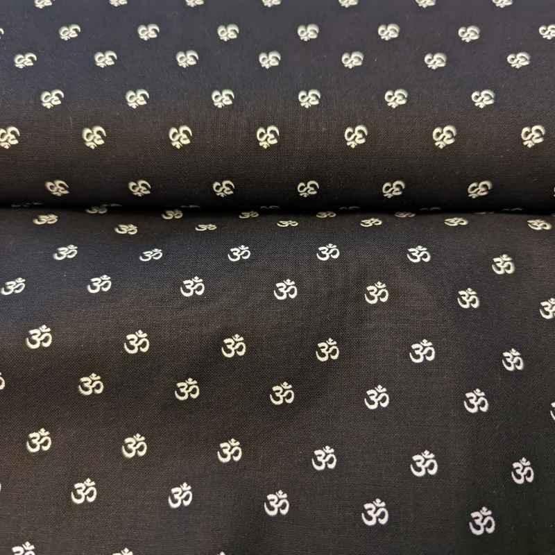 Om Fabric, Namaste, Yoga Fabric in Black | Fabric Design Treasures