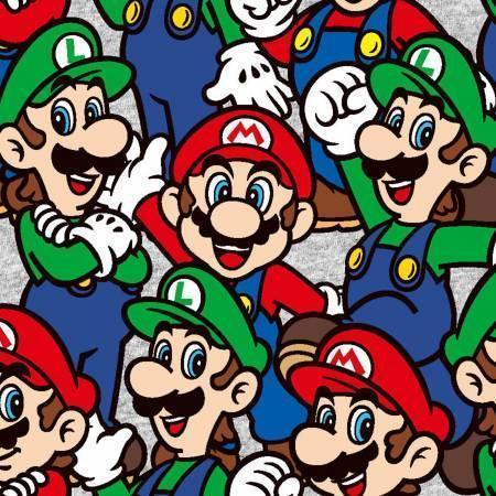 Packed Mario and Luigi Cotton Fabric | Fabric Design Treasures