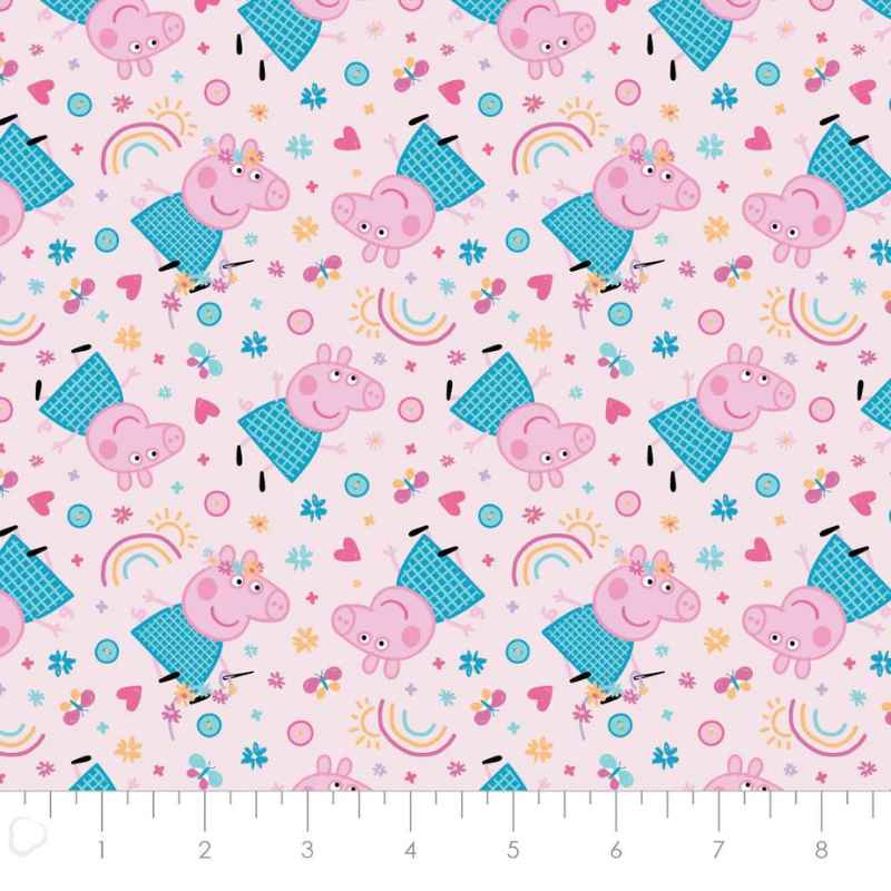 Peppa Maker's Delight, Peppa Pig Hand Made, Pink | Fabric Design Treasures