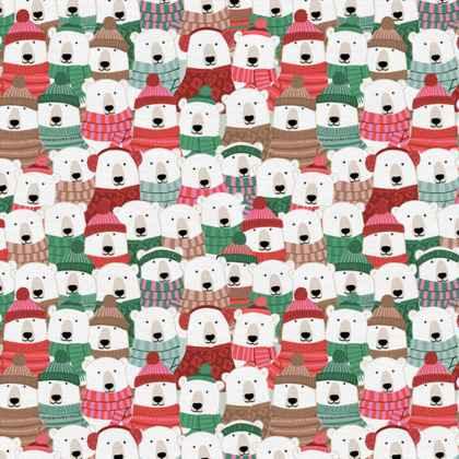 Polar Bear Fabric, Polar Bear Face | Fabric Design Treasures