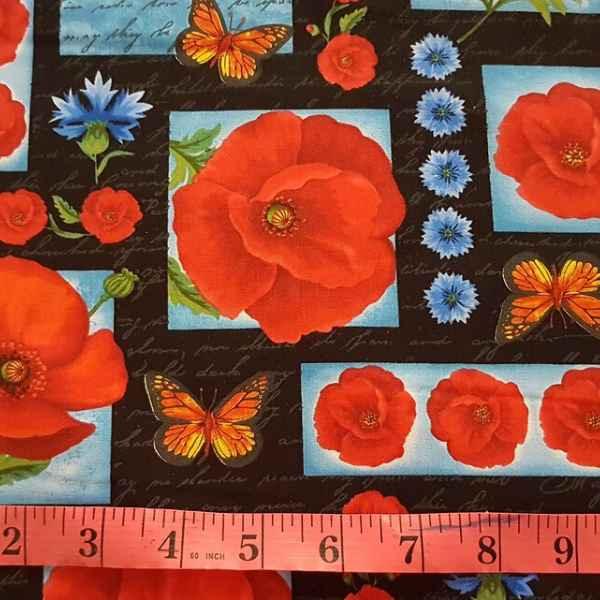 Poppy Fabric, Rare Poppy Fabric, Hi Fashion Fabrics | Fabric Design Treasures