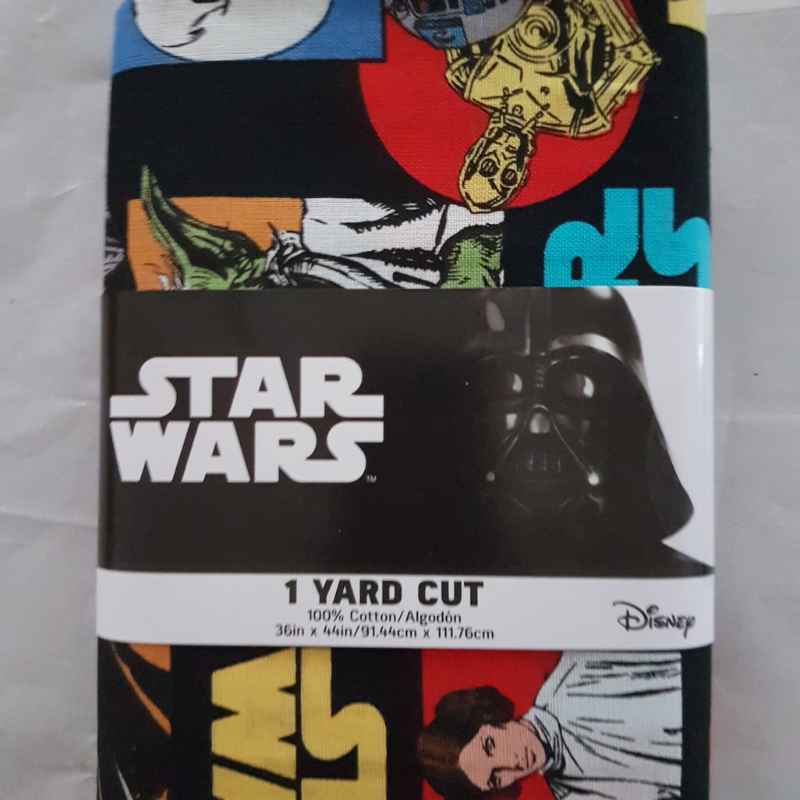 PRE-CUT 1 Yard - Star Wars Multicolor Cartoon Character | Fabric Design Treasures