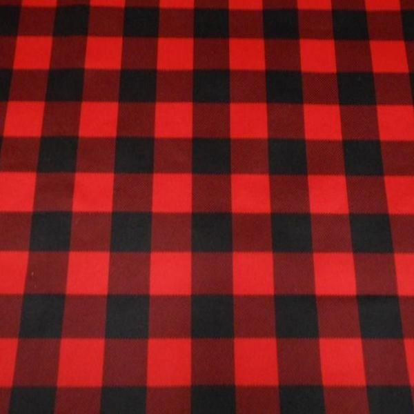 PUL, Digitally Printed Buffalo Plaid in Black and Red | Fabric Design Treasures