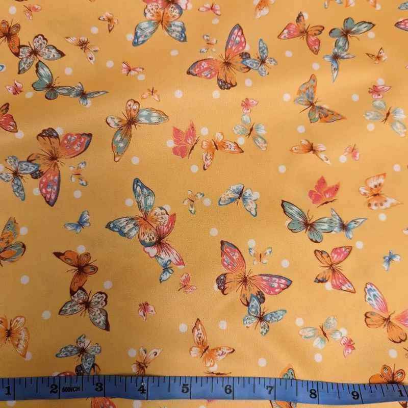 PUL Fabric, Butterfly, Waterproof Laminated fabric Lining | Fabric Design Treasures