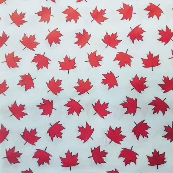 PUL Fabric Canada Red Maple Leaf Laminated Waterproof | Fabric Design Treasures