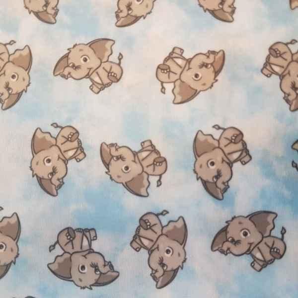 PUL fabric, Elephant Waterproof Laminated fabric Blue | Fabric Design Treasures