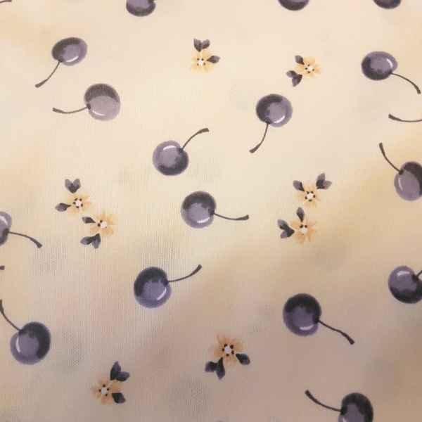 PUL Fabric Retro Cherry Laminated fabric Yellow | Fabric Design Treasures