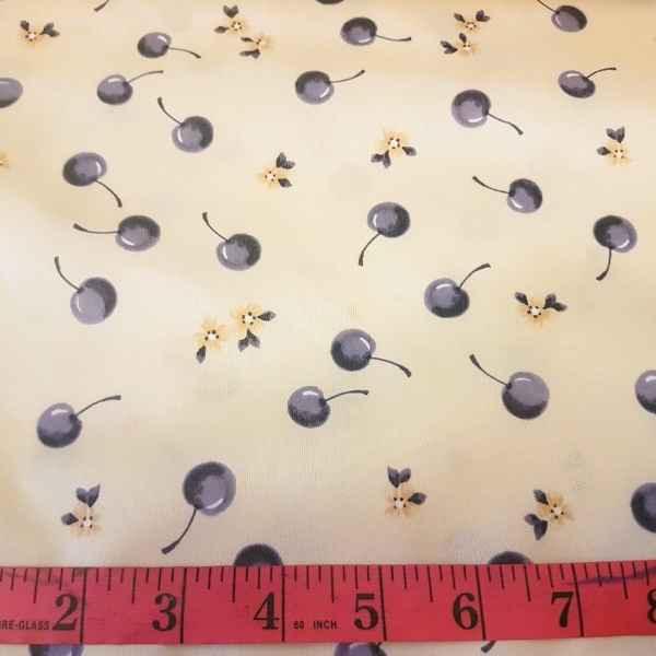 PUL Fabric Retro Cherry Laminated fabric Yellow | Fabric Design Treasures