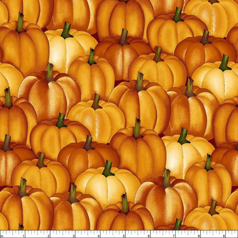 Pumpkin Fabric Cavalier Crows Collection Cotton Fabric | Fabric Design Treasures