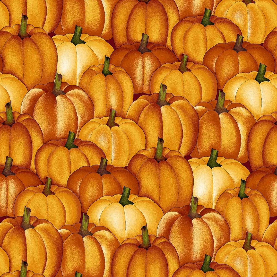 Pumpkin Fabric Cavalier Crows Collection Cotton Fabric | Fabric Design Treasures