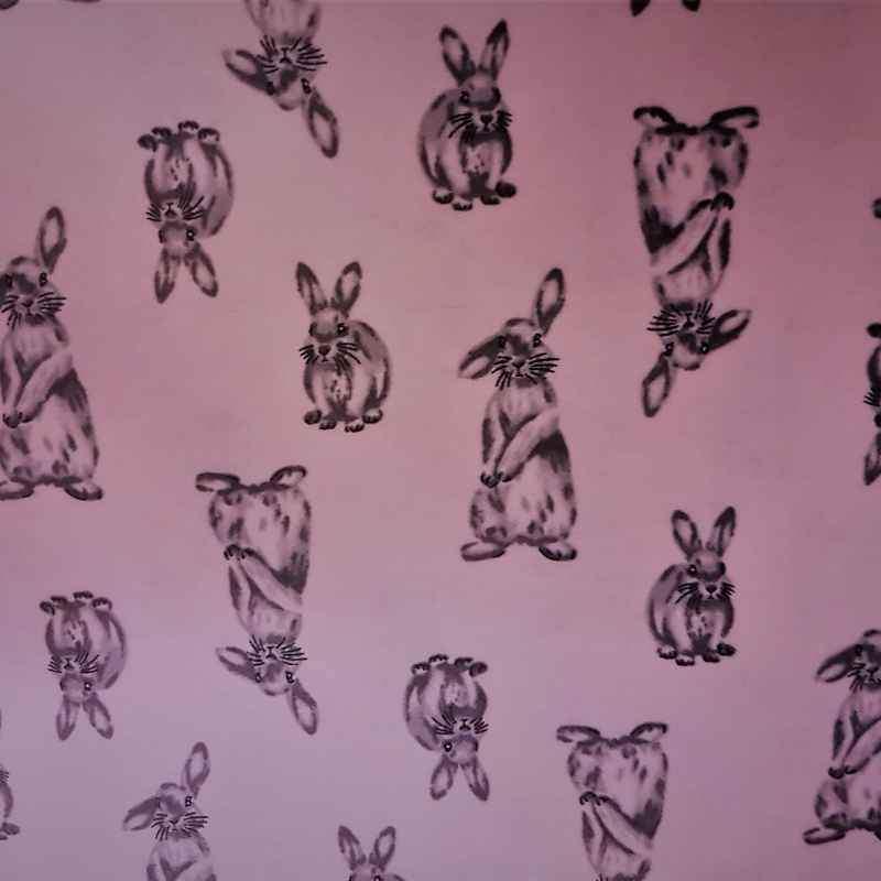 Rabbit Flannel Fabric on Pink Bunny Rabbit Flannel | Fabric Design Treasures