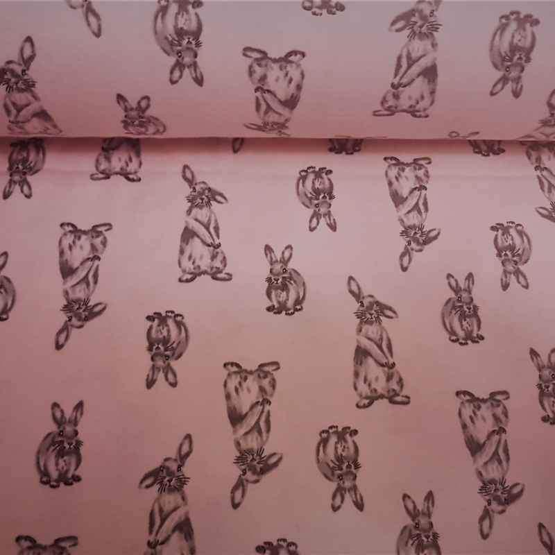 Rabbit Flannel Fabric on Pink Bunny Rabbit Flannel | Fabric Design Treasures