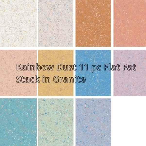 Rainbow Dust Quilting Cotton 11pc Flat Fat Stack - Granite | Fabric Design Treasures