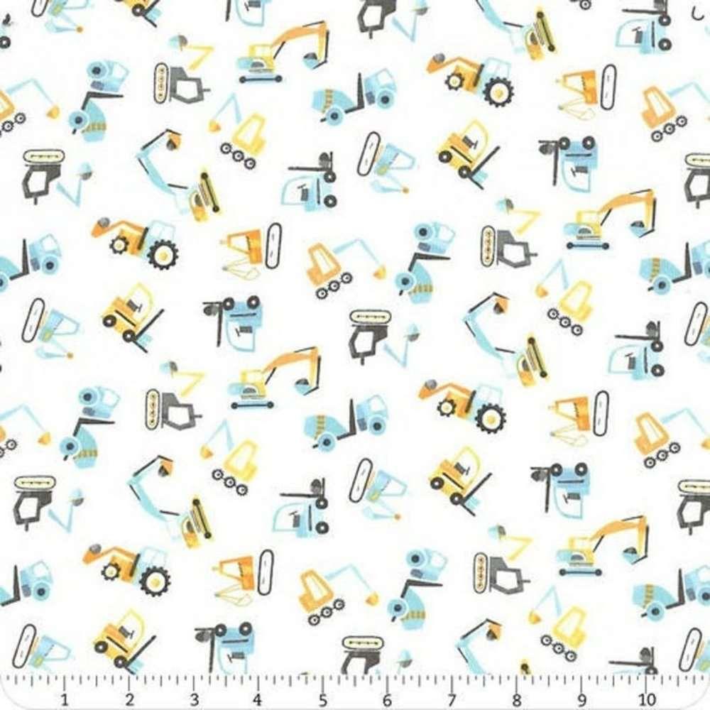 Raise the Roof, Construction Vehicle Fabric | Fabric Design Treasures