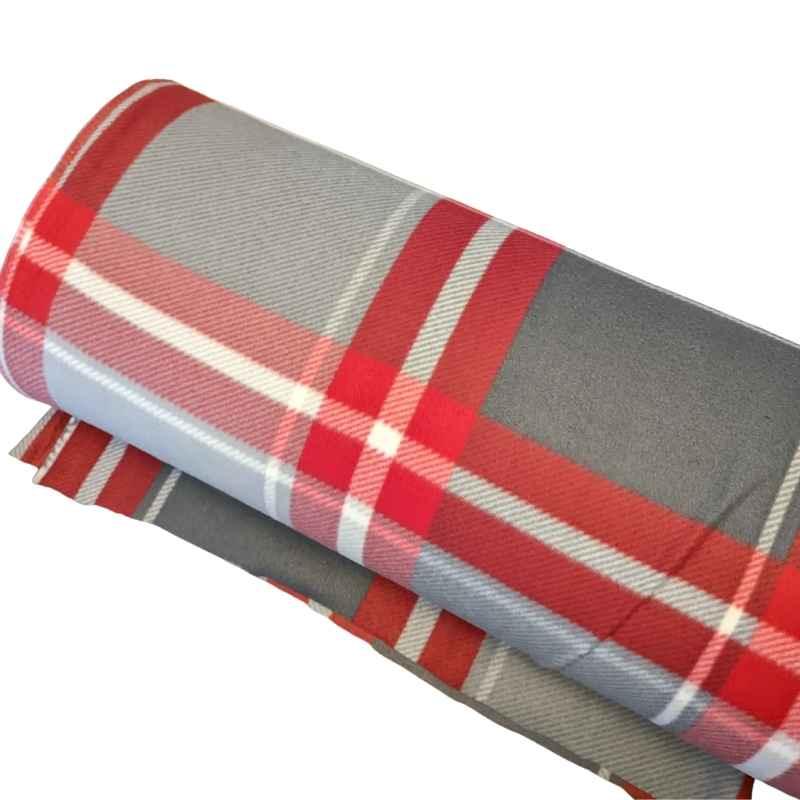 Red and Grey Plaid Anti-Pill Polar Fleece | Fabric Design Treasures