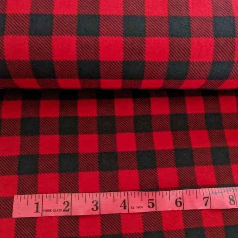 Red Buffalo Plaid Flannel by Camelot, Red Black Buffalo | Fabric Design Treasures