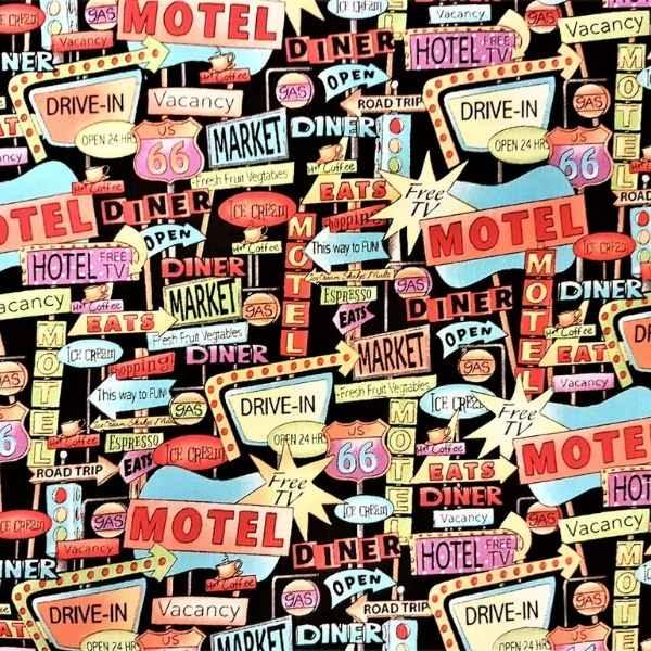 Road Trip fabric Route 66 fabric, Quilting Cotton Fabric | Fabric Design Treasures