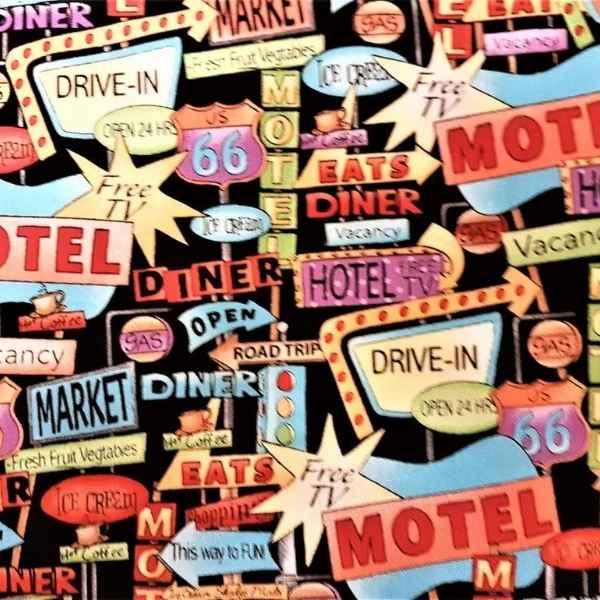 Road Trip fabric Route 66 fabric, Quilting Cotton Fabric | Fabric Design Treasures