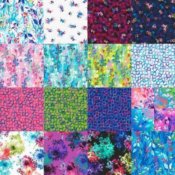 Robert Kaufman Bright Side FQ-1725-16, 16 Fat Quarters | Fabric Design Treasures