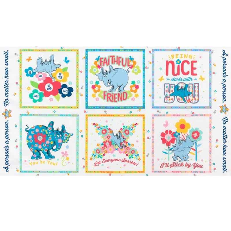 Robert Kaufman. Horton Kindness. Horton Be Kind Panel 2/3 yd | Fabric Design Treasures