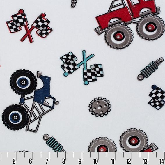 Shannon Fabrics Monster Truck Rally Cuddle Minky 1/2 Yard | Fabric Design Treasures