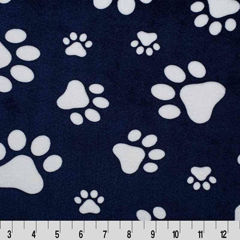 Shannon Minky Paws Cuddle Minky Navy 1/2 Yard | Fabric Design Treasures