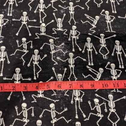 Skeleton Glow in the Dark Flannel Fabric Halloween Fabric | Fabric Design Treasures