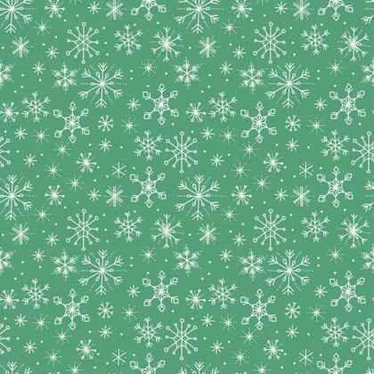 Snowflake Green, Polar Bear Lodge | Fabric Design Treasures