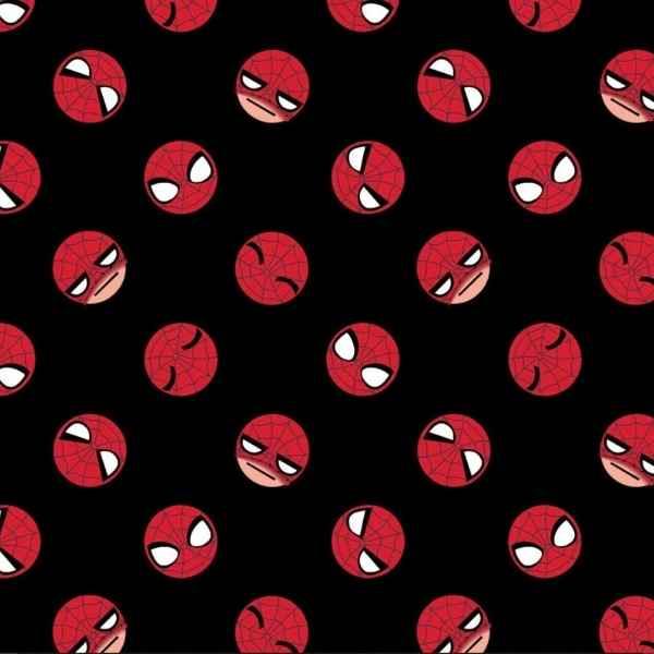 Spiderman Fabric, GV SM Emoji Toss Black Fabric | Fabric Design Treasures