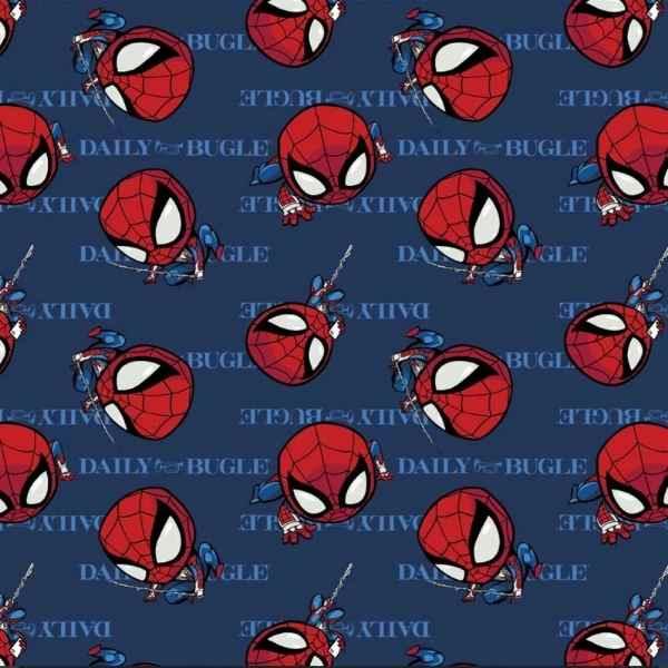 Spiderman Fabric, Spider-Man IV (GamerVerse) Blue Fabric | Fabric Design Treasures