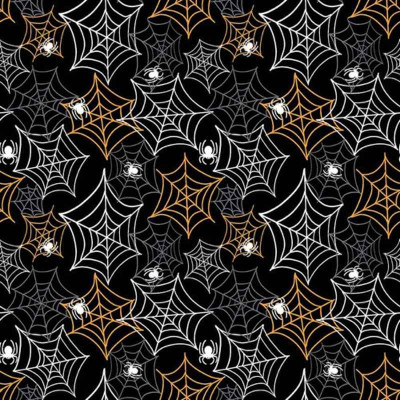 Spiderweb Glow in the Dark Fabric, Nights of Olde Salem | Fabric Design Treasures