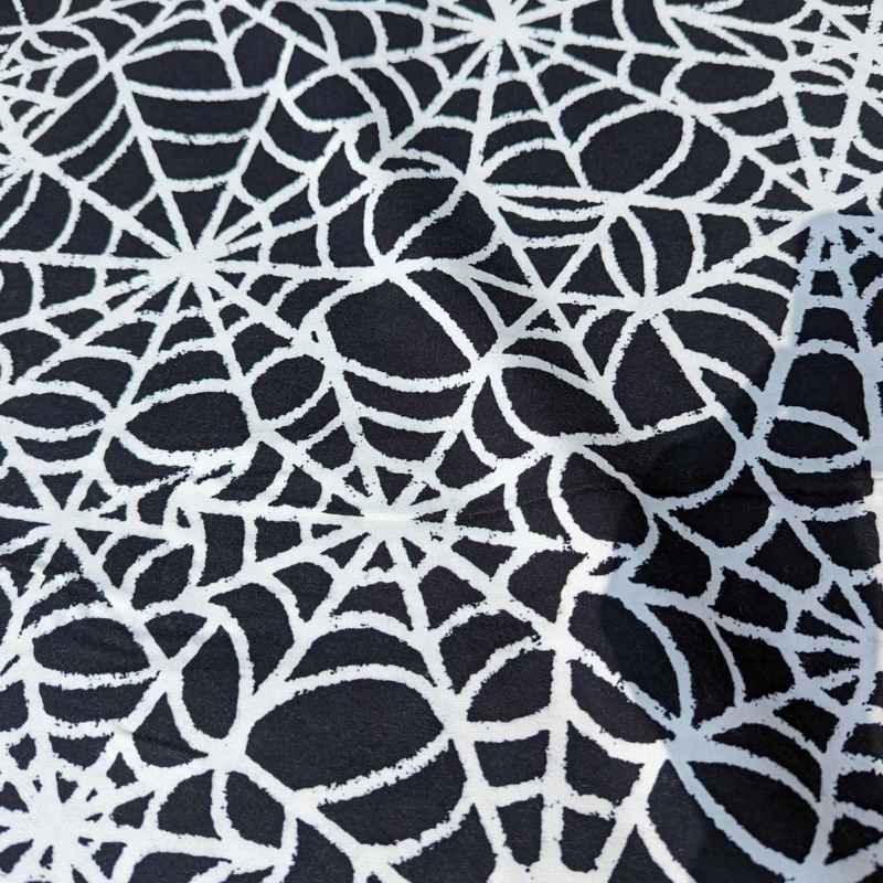 Spiderweb Glow in the Dark Flannel Fabric Halloween | Fabric Design Treasures