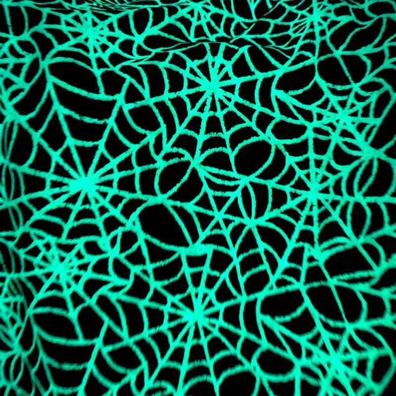 Spiderweb Glow in the Dark Flannel Fabric Halloween | Fabric Design Treasures